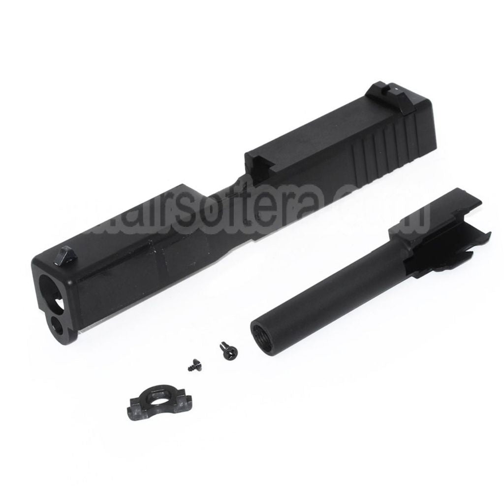 E&amp;C Aluminium Canon Glissière Set Convient pour E&amp;C Tokyo Marui G19 Série GBB Pistolet Airsoft Noir