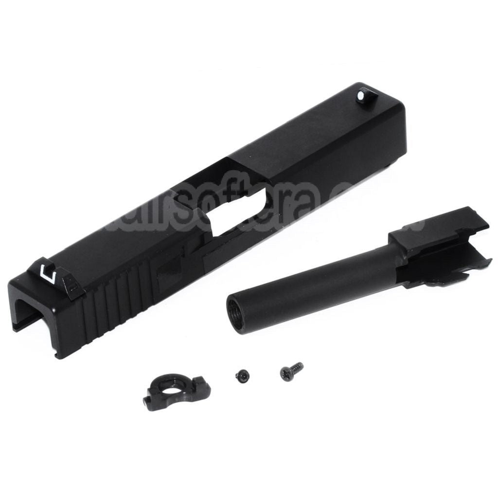 E&amp;C Aluminium Canon Glissière Set Convient pour E&amp;C Tokyo Marui G19 Série GBB Pistolet Airsoft Noir