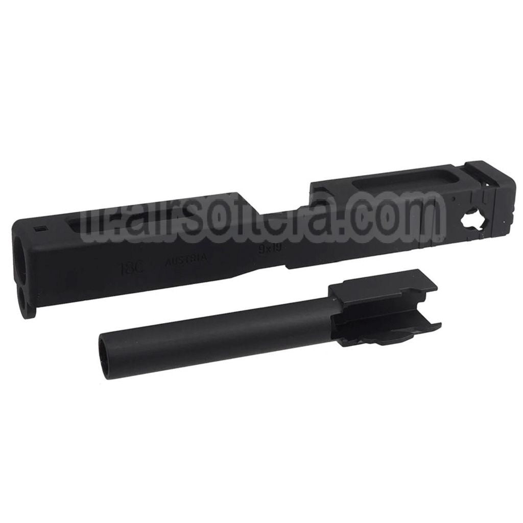E&amp;C Métal Glissière Canon Set Convient pour E&amp;C G18C GBB Pistolet Airsoft Noir