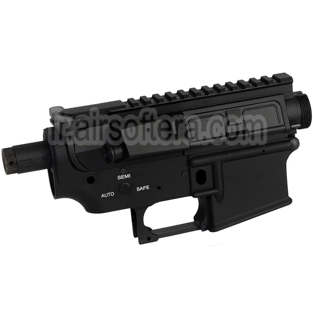 E&amp;C MUR Style Haut Bas Métal Boîtier avec 20mm Top Rail Convient pour E&amp;C Tokyo Marui QD V2 Vitesse Boîte M4 M16 Série AEG Fusil Airsoft Noir