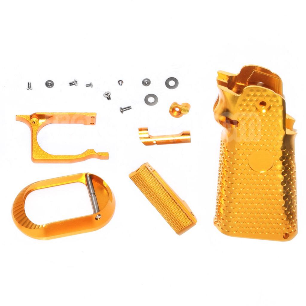 KF Airsoft CNC Aluminium Pistolet Poignée Le Châssis Ensemble Convient pour ARMY ARMAMENT R501 R601 R603 EMG AW WE Tokyo Marui Hi-Capa Série GBB Pistolet