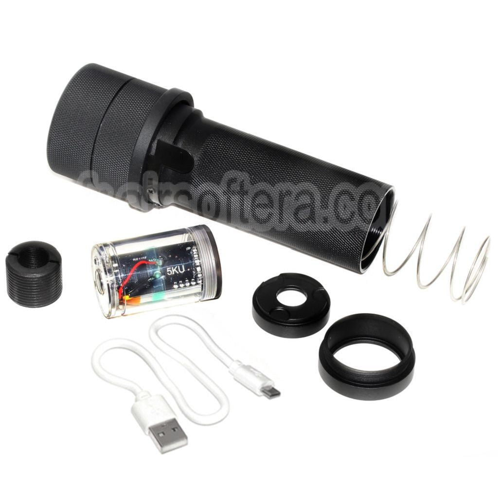 5KU PBS-1 Mini Silencieux avec Spitfire Traceur Convient pour -14mm CCW sens antihoraire Canon AK Série Fusil Airsoft Noir