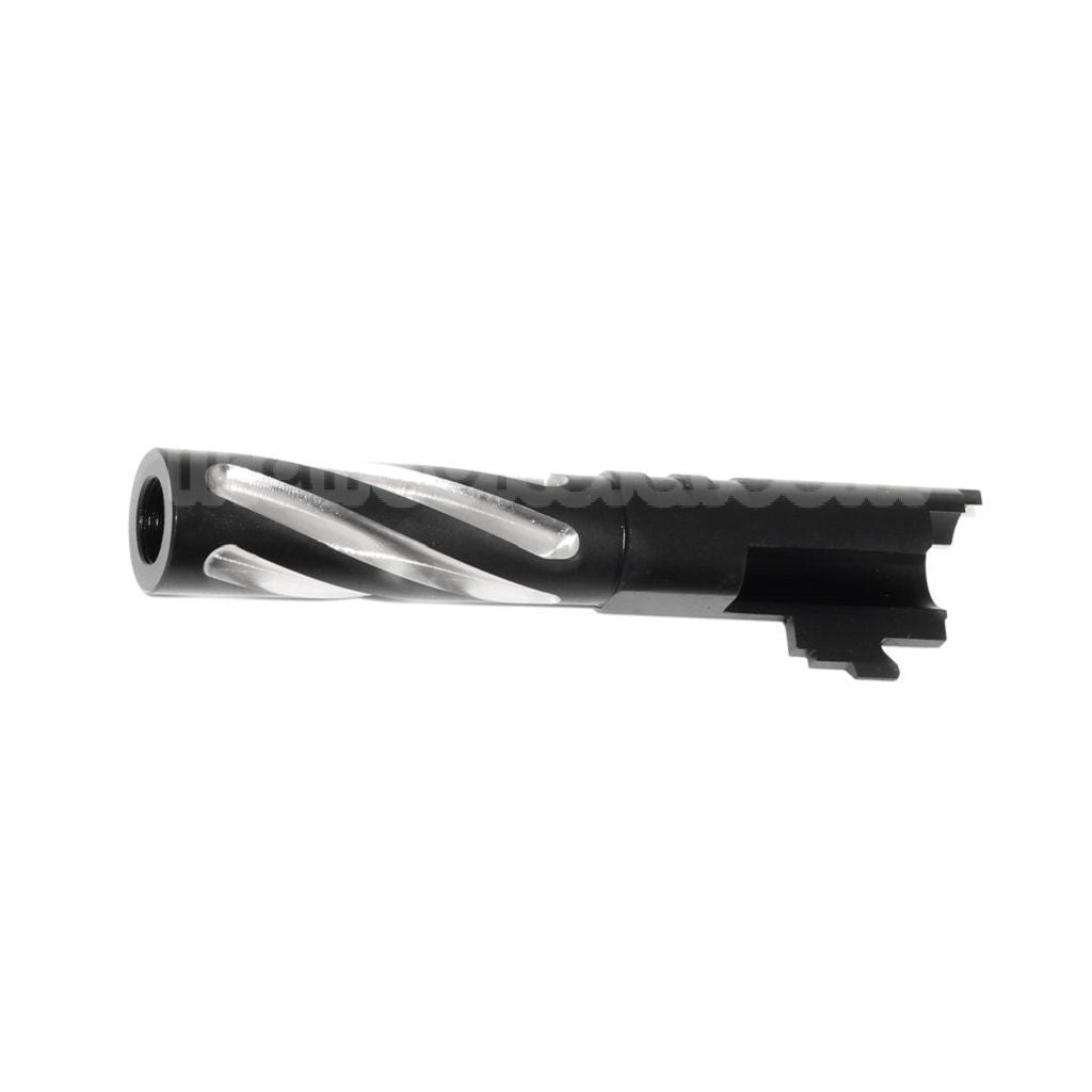 5KU 4.3 Pouces Acier Inoxydable Tornade Style Spirale Canon Extérieur +11mm CW sens horaire Convient pour Tokyo Marui Hi-Capa 4.3 GBB Pistolet Airsoft