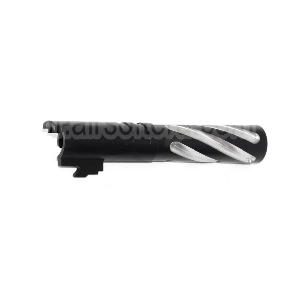 5KU 4.3 Pouces Acier Inoxydable Tornade Style Spirale Canon Extérieur +11mm CW sens horaire Convient pour Tokyo Marui Hi-Capa 4.3 GBB Pistolet Airsoft