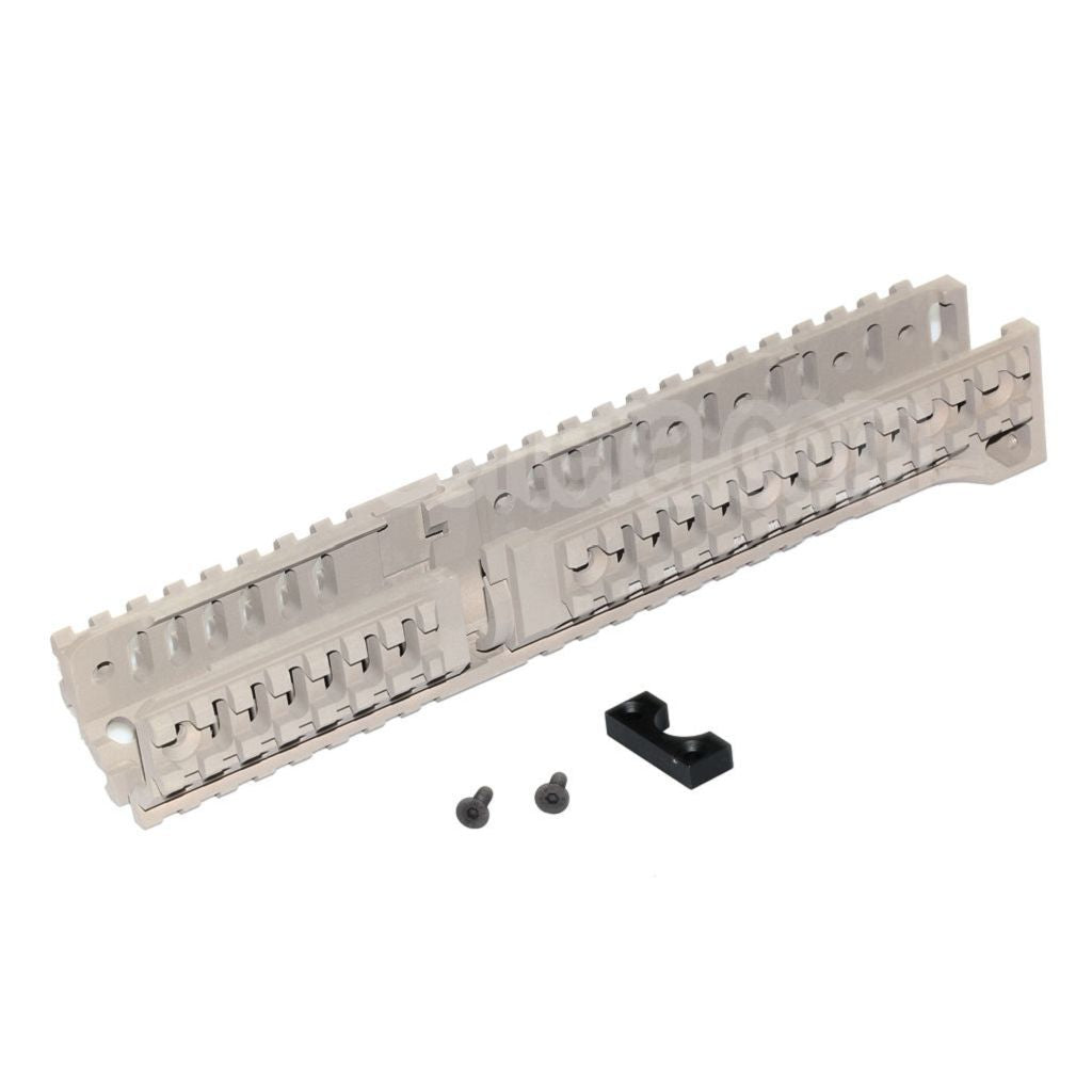 5KU CNC 254mm B30 Style Long Bas Rail de Garde-Main Convient pour D-Boys LCT GHK AKM AK74 AK102 AK104 AK105 AK Série AEG Fusil Airsoft Desert Tan