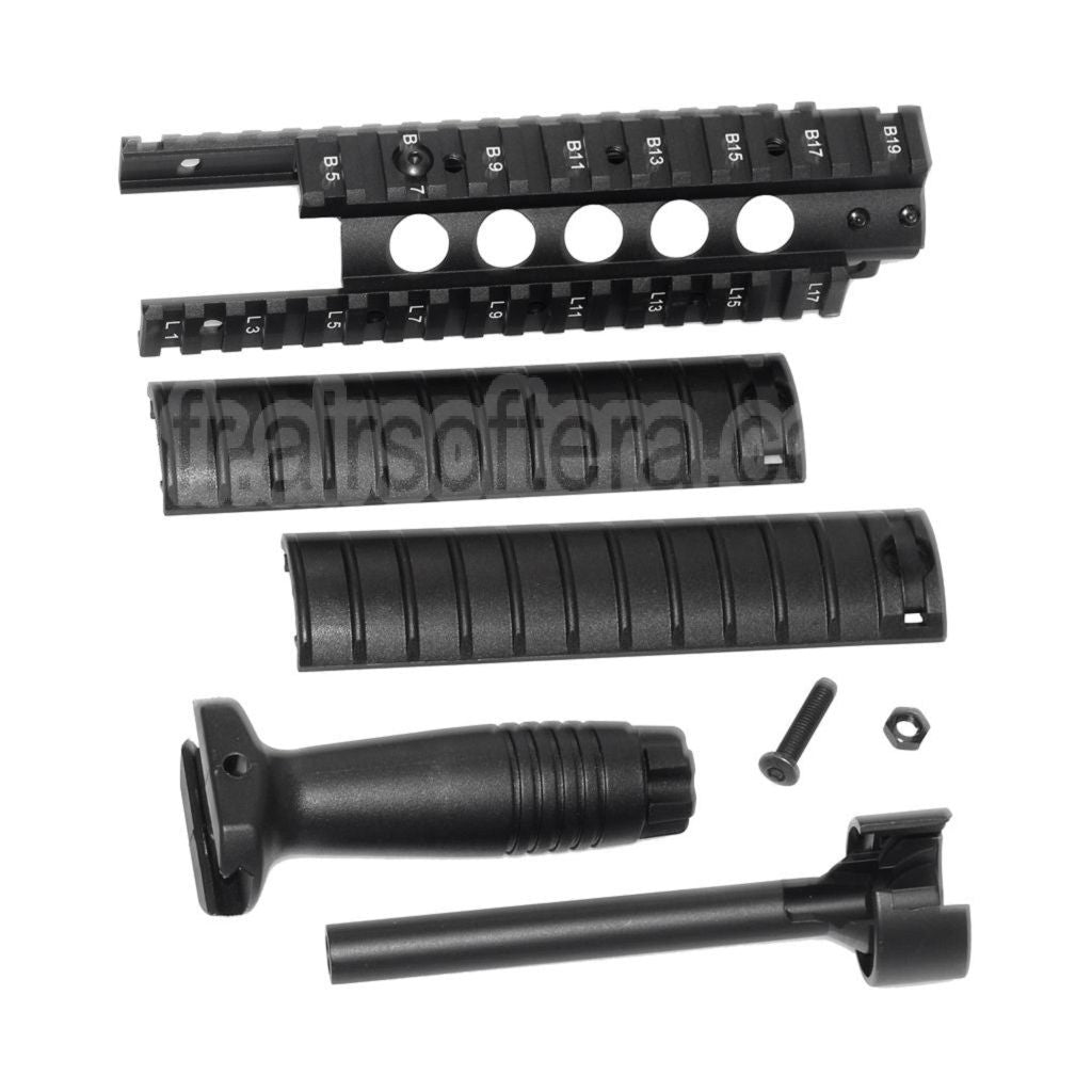 CYMA MP5 DX Interface Rail de Garde-Main avec QD Convient pourePoignée et Canon Extérieur Convient pour CYMA G&amp;G Umarex Tokyo Marui MP5 Série AEG Fusil Airsoft Noir
