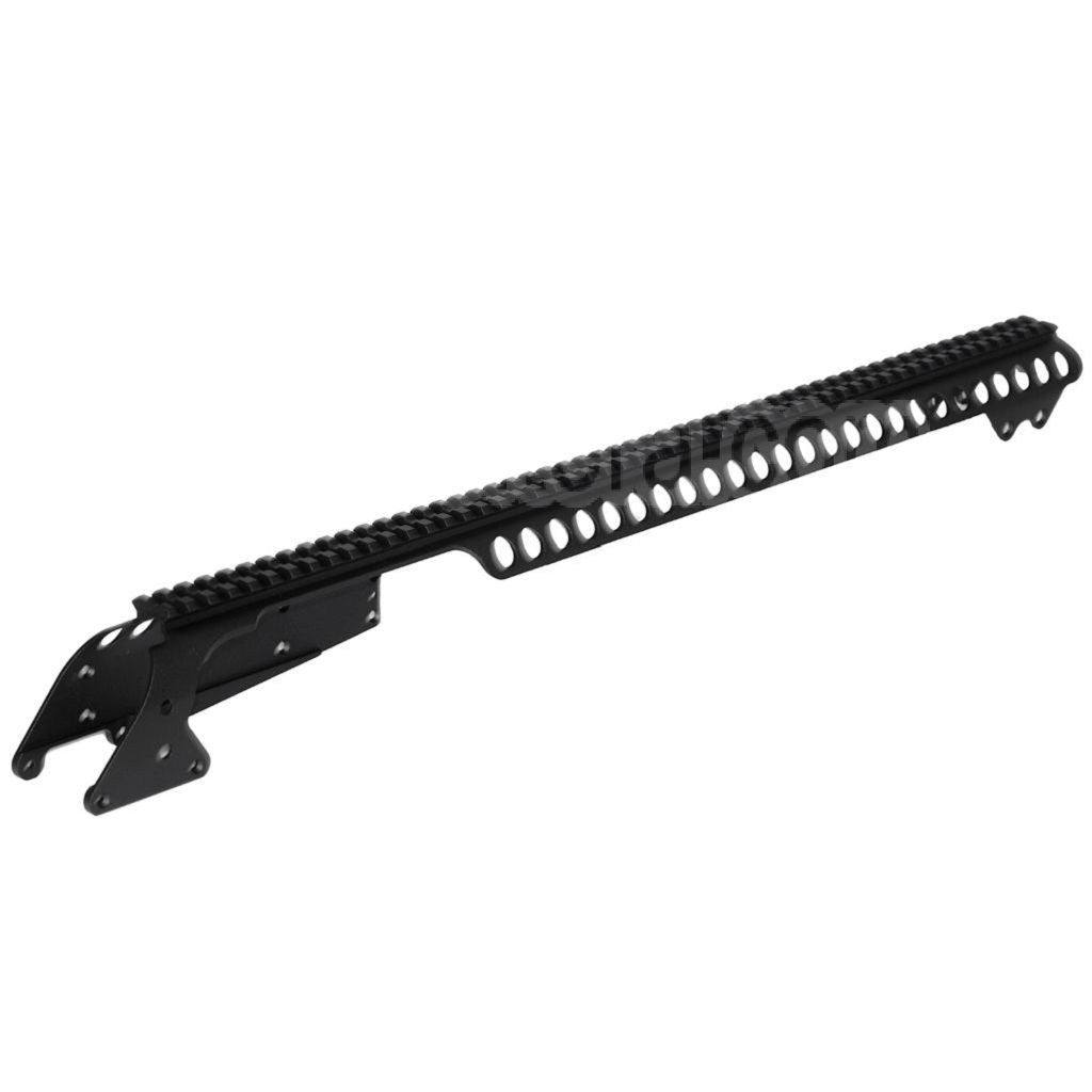 CYMA 537mm Aluminum Top Rail System avec 6-Cartouche Collecteur Sac Convient pour CYMA Tokyo Marui M870 Série Shotgun Airsoft Noir