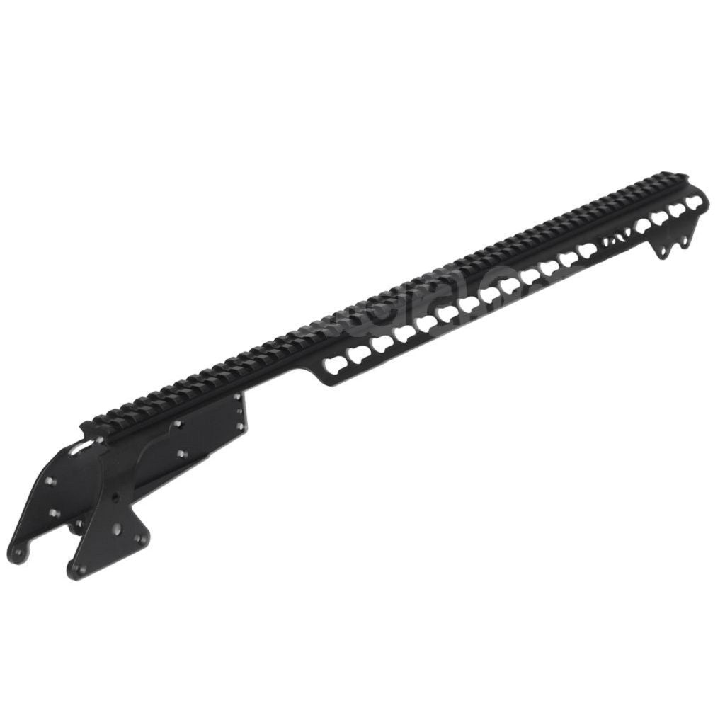 CYMA 537mm Aluminum KeyMod Top Rail System avec 6-Cartouche Collecteur Sac Convient pour CYMA Tokyo Marui M870 Série Shotgun Airsoft Noir