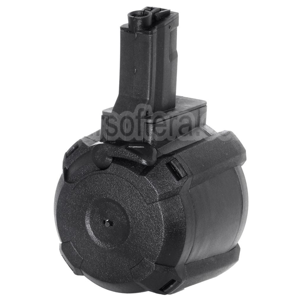 BATTLEAXE 1400 Billes Électrique Chargeur Tambour Convient pour MP5 Série AEG Fusil Airsoft Noir