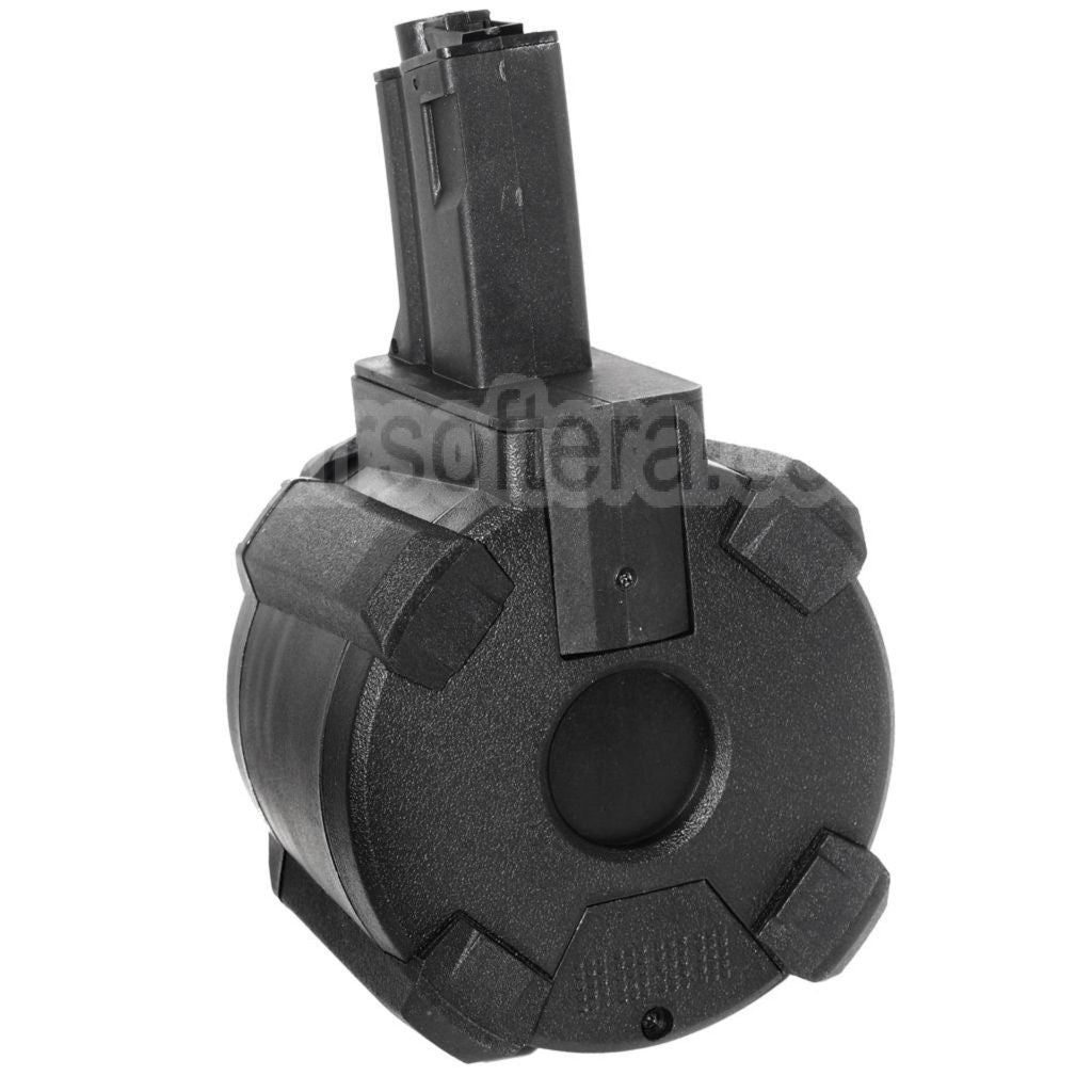 BATTLEAXE 1400 Billes Électrique Chargeur Tambour Convient pour MP5 Série AEG Fusil Airsoft Noir