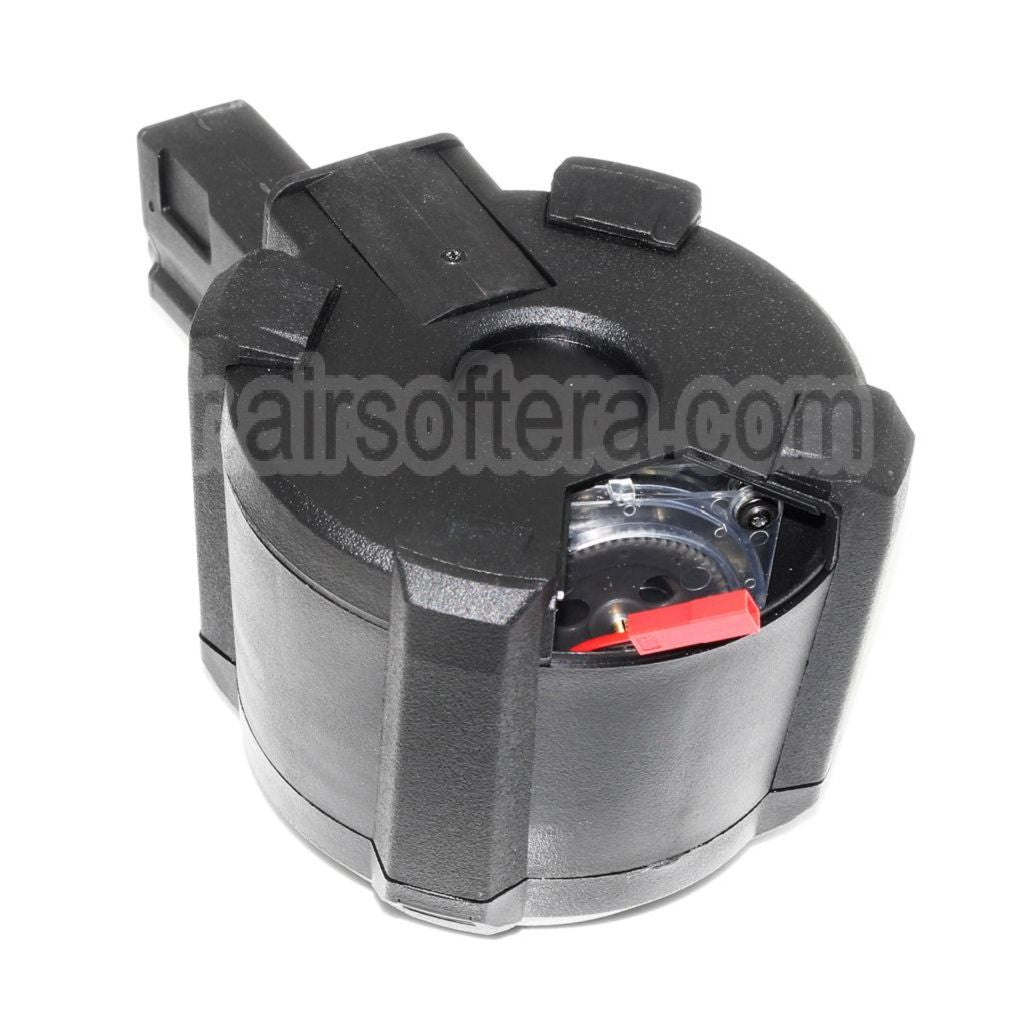 BATTLEAXE 1400 Billes Électrique Chargeur Tambour Convient pour MP5 Série AEG Fusil Airsoft Noir