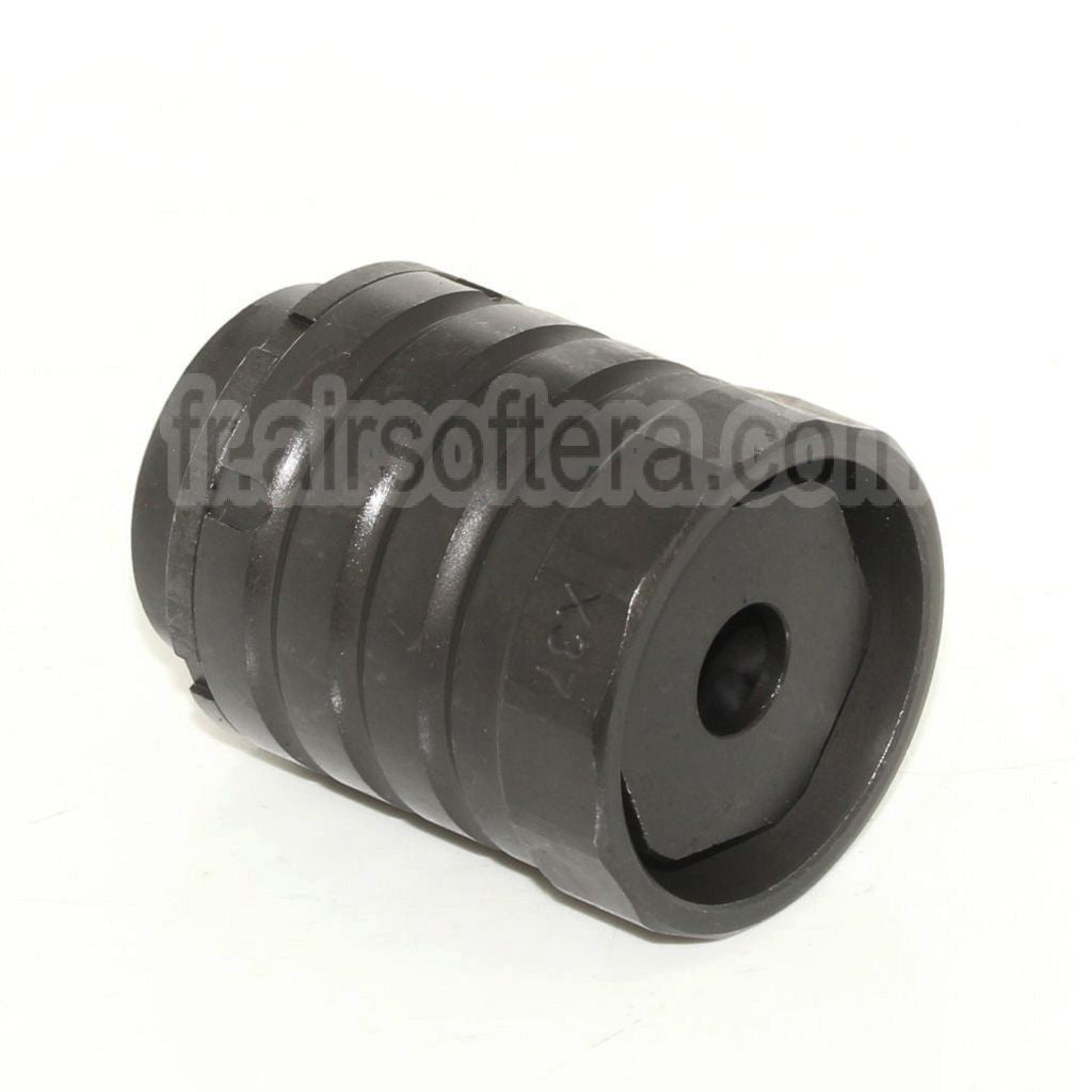 5KU 50mm 360 X37 Frein de Bouche Cache-Flamme avec Blast Shield Convient pour +24mm CW sens horaire Fileté Canon Fusil Airsoft Noir