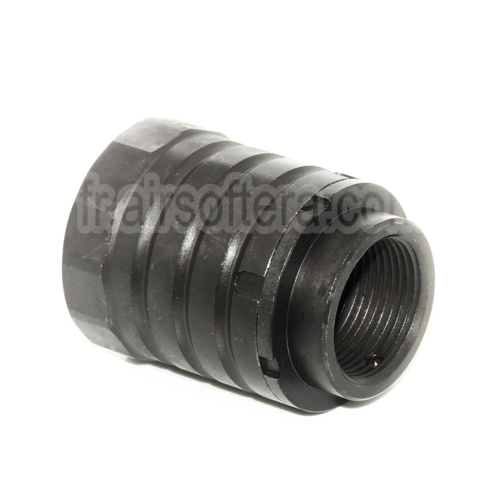 5KU 50mm 360 X37 Frein de Bouche Cache-Flamme avec Blast Shield Convient pour +24mm CW sens horaire Fileté Canon Fusil Airsoft Noir