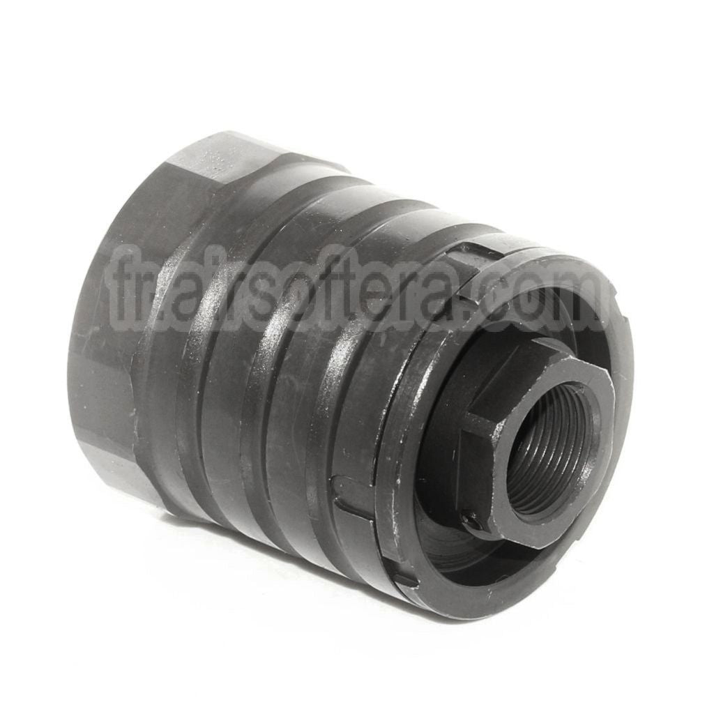 5KU 48mm 360 X37 Frein de Bouche Cache-Flamme avec Blast Shield Convient pour -14mm CCW sens antihoraire Canon Fusil Airsoft Noir