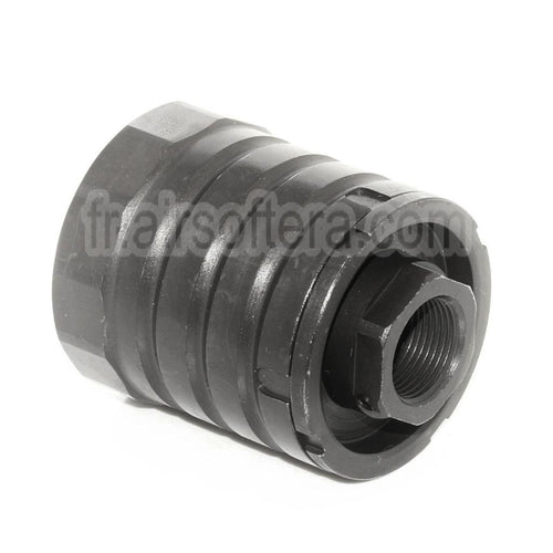 5KU 48mm 360 X37 Frein de Bouche Cache-Flamme avec Blast Shield Convient pour -14mm CCW sens antihoraire Canon Fusil Airsoft Noir