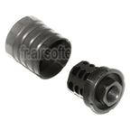 5KU 48mm 360 X37 Frein de Bouche Cache-Flamme avec Blast Shield Convient pour -14mm CCW sens antihoraire Canon Fusil Airsoft Noir