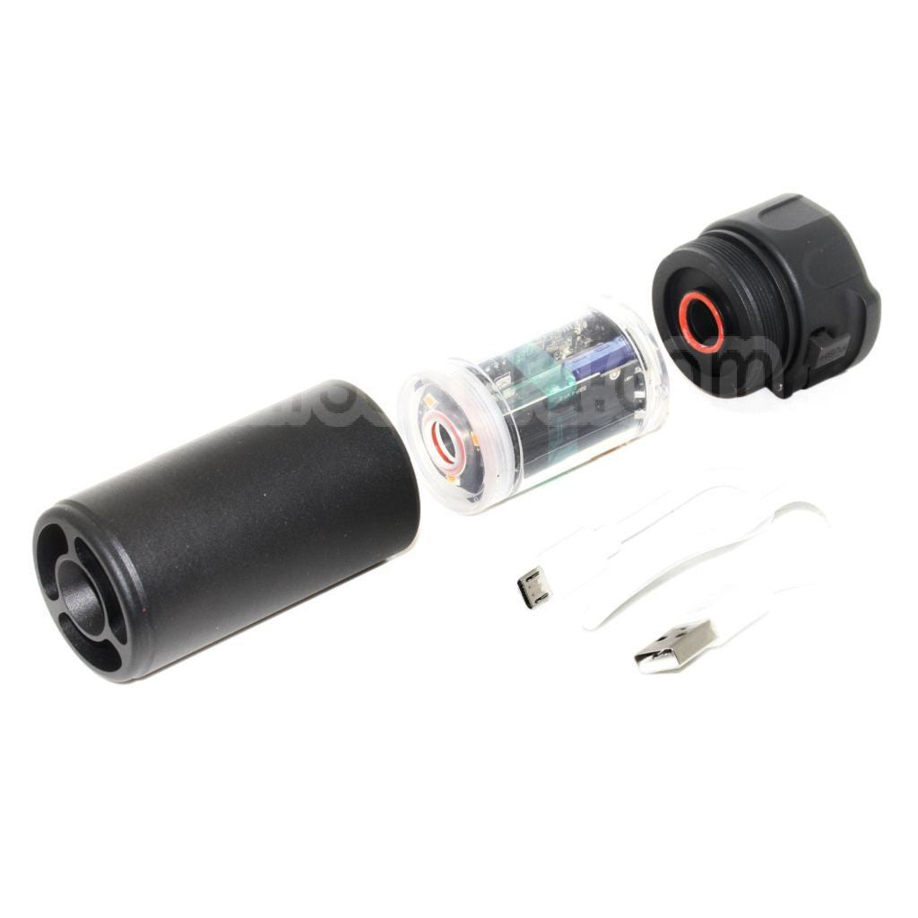 5KU 92mm Mini Silencieux avec Spitfire Traceur Convient pour -14mm CCW sens antihoraire Canon Fusil Airsoft