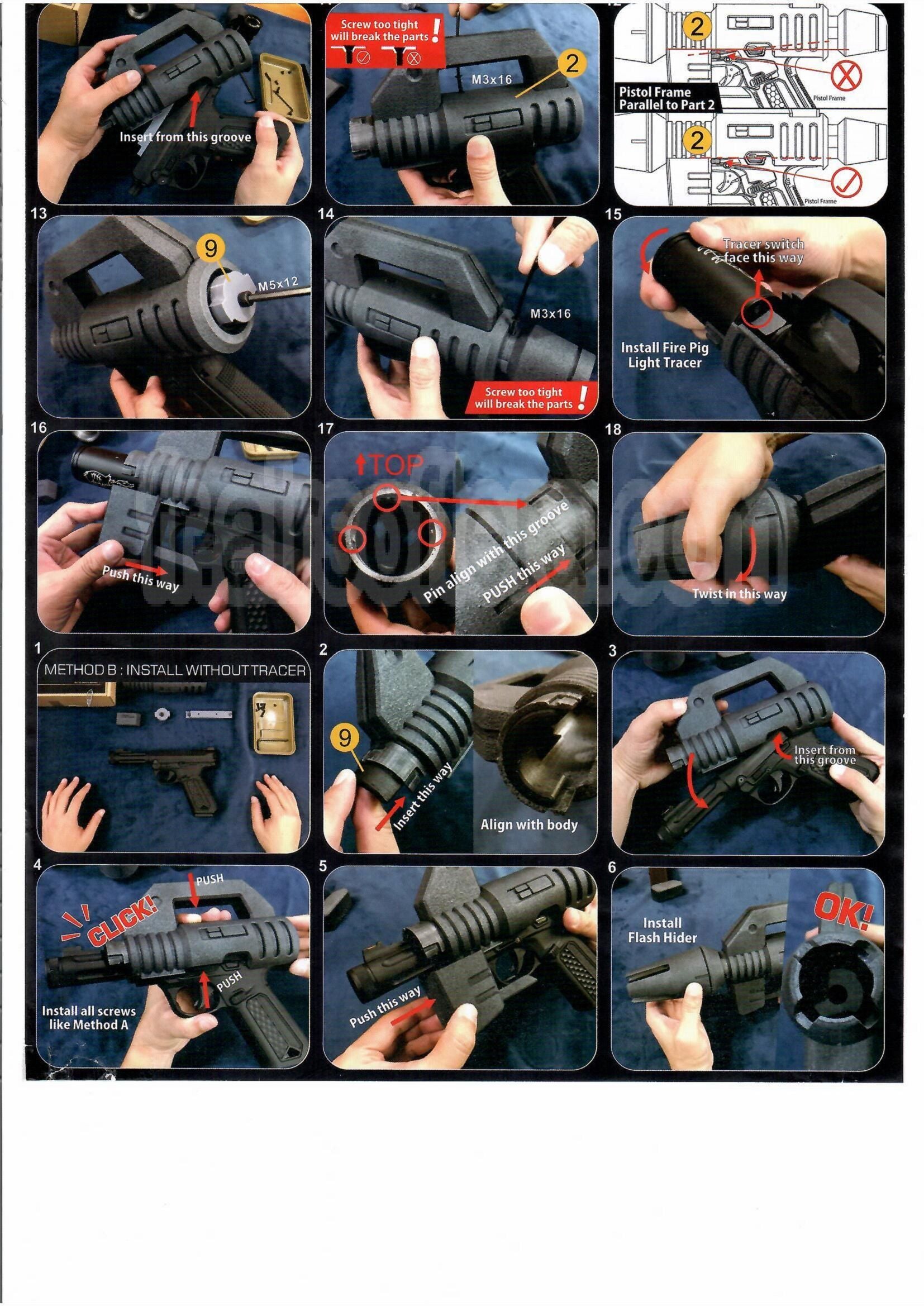 Kit de spray Show Guns Tactical SG Beam Type A compatible avec le pistolet airsoft ACTION ARMY AAP-01 Série GBB