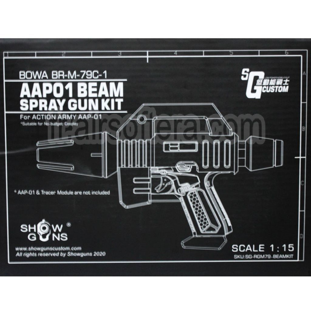 Kit de spray Show Guns Tactical SG Beam Type A compatible avec le pistolet airsoft ACTION ARMY AAP-01 Série GBB