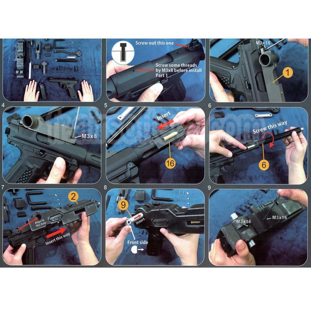 Show Guns Tactical SG RX-79 Gundam Ground Type MG100 Machine Gun Kit avec Fire Pig Light Tracer Convient pour Action Army AAP-01 Série GBB Pistolet Airsoft