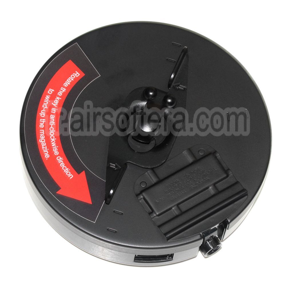 King Arms 450 Billes Chargeur Tambour Convient pour Tokyo Marui King Arms Thompson M1A1 M1928 Chicago Série AEG Fusil Airsoft Noir
