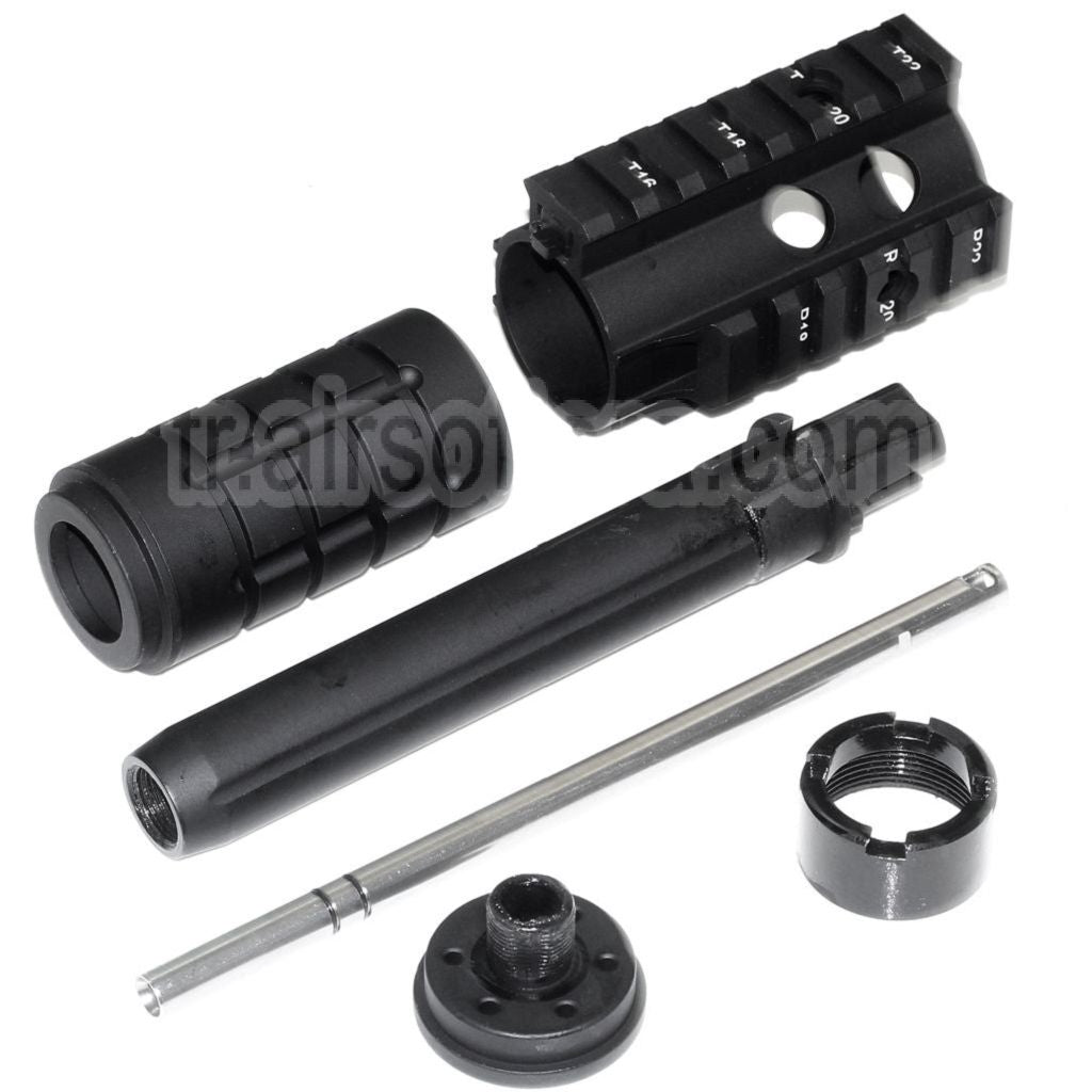 APS 166mm Mini Patriot Avant Kit Canon Extérieur Free Float Rail de Garde-Main Convient pour APS ASR Tokyo Marui M4 M16 Série AEG Fusil Airsoft Noir