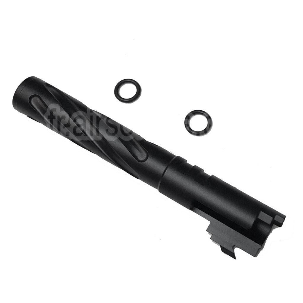 5KU 5 Pouces 123/127mm CNC Aluminium Tornade Style Spirale Canon Extérieur +11mm CW Convient pour Armorer Works AW WE-TECH Tokyo Marui Hi-Capa 5.1 GBB Pistolet Airsoft