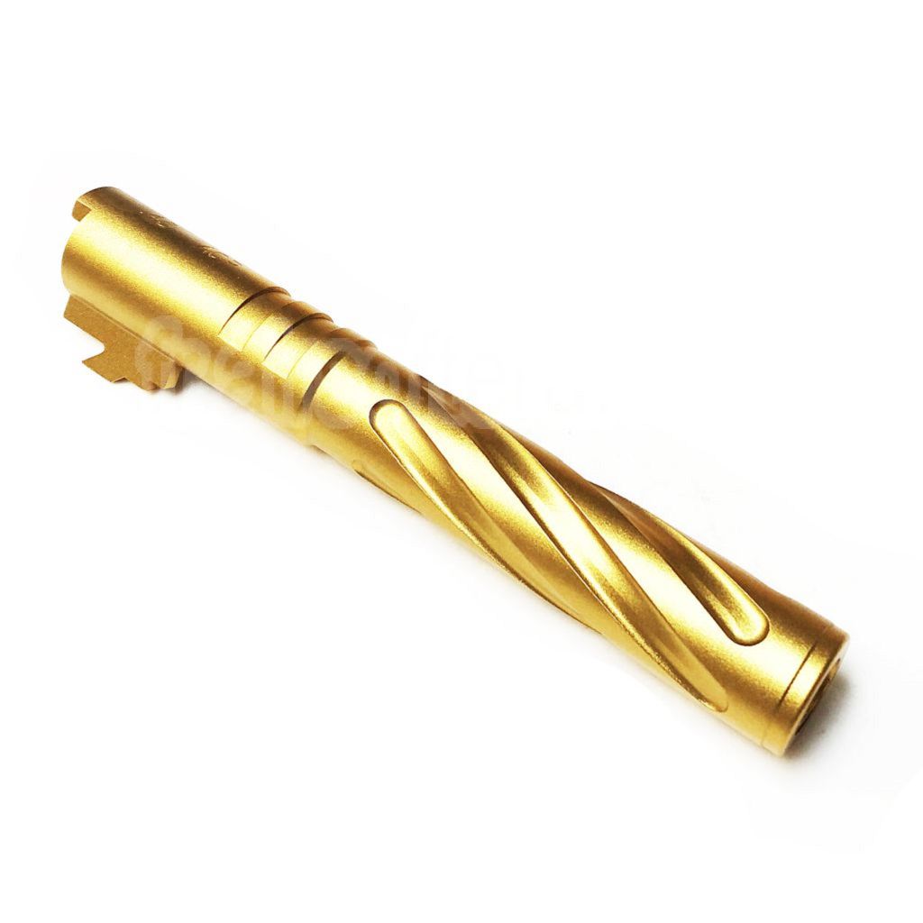 5KU 5 Pouces 123/127mm CNC Aluminium Tornade Style Spirale Canon Extérieur +11mm CW Convient pour Armorer Works AW WE-TECH Tokyo Marui Hi-Capa 5.1 GBB Pistolet Airsoft