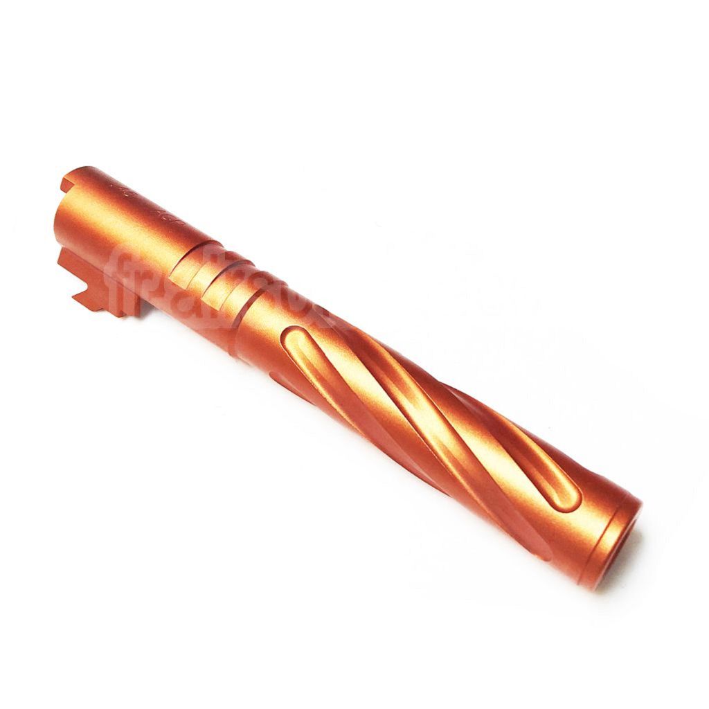 5KU 5 Pouces 123/127mm CNC Aluminium Tornade Style Spirale Canon Extérieur +11mm CW Convient pour Armorer Works AW WE-TECH Tokyo Marui Hi-Capa 5.1 GBB Pistolet Airsoft