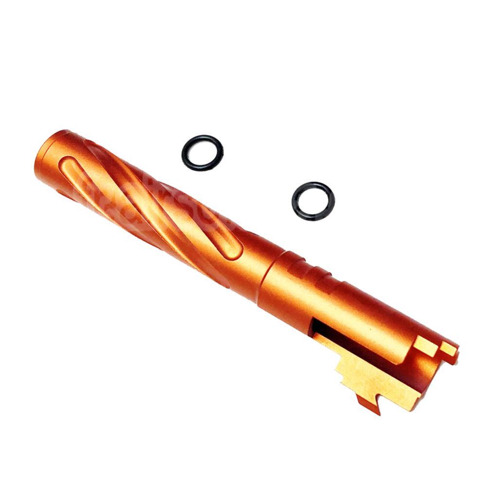 5KU 5 Pouces 123/127mm CNC Aluminium Tornade Style Spirale Canon Extérieur +11mm CW Convient pour Armorer Works AW WE-TECH Tokyo Marui Hi-Capa 5.1 GBB Pistolet Airsoft