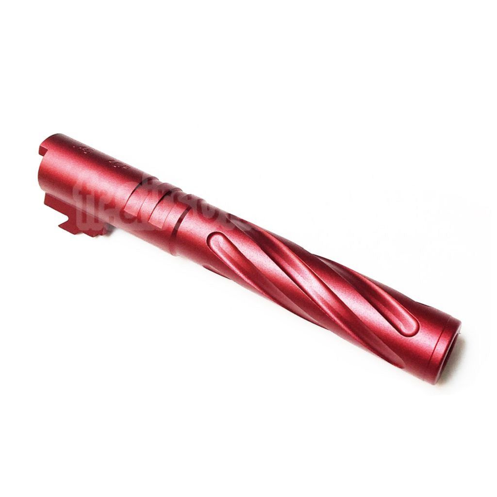 5KU 5 Pouces 123/127mm CNC Aluminium Tornade Style Spirale Canon Extérieur +11mm CW Convient pour Armorer Works AW WE-TECH Tokyo Marui Hi-Capa 5.1 GBB Pistolet Airsoft