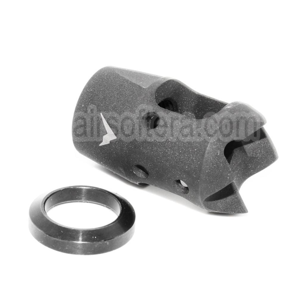 PTS Rainier Arms MINI XT COMP Frein de Bouche Convient pour +14mm CW sens horaire Fileté Canon Fusil Airsoft