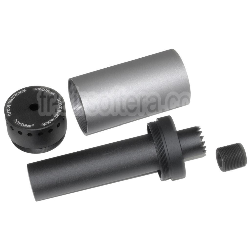 5KU 175mm DTK PUTNIK Mock Silencieux avec +24mm CW sens horaire / -14mm CCW sens antihoraire Adaptateur Noir/Gris