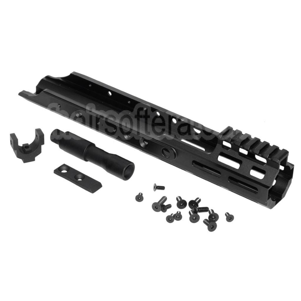 Rail de garde-main AirsoftEra en aluminium CNC 300 mm style KC MREX M-LOK compatible avec les répliques Double Bell BY-805, VFC, WE-Tech et Tokyo Marui SCAR série AEG GBB.