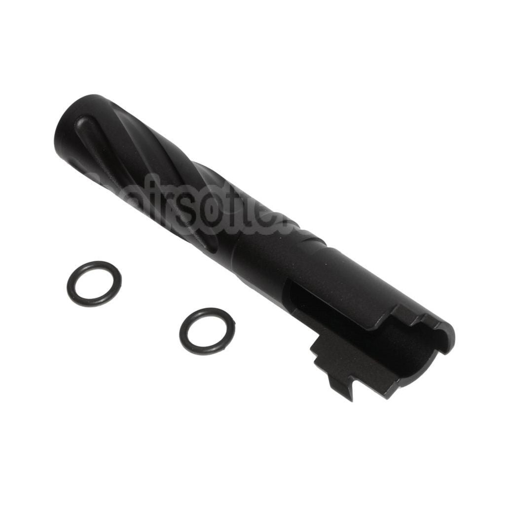 5KU 4.3 pouces CNC Aluminium Tornade Style Spirale Canon Extérieur +11mm CW sens horaire Convient pour Tokyo Marui Hi-Capa 4.3 GBB Pistolet Airsoft