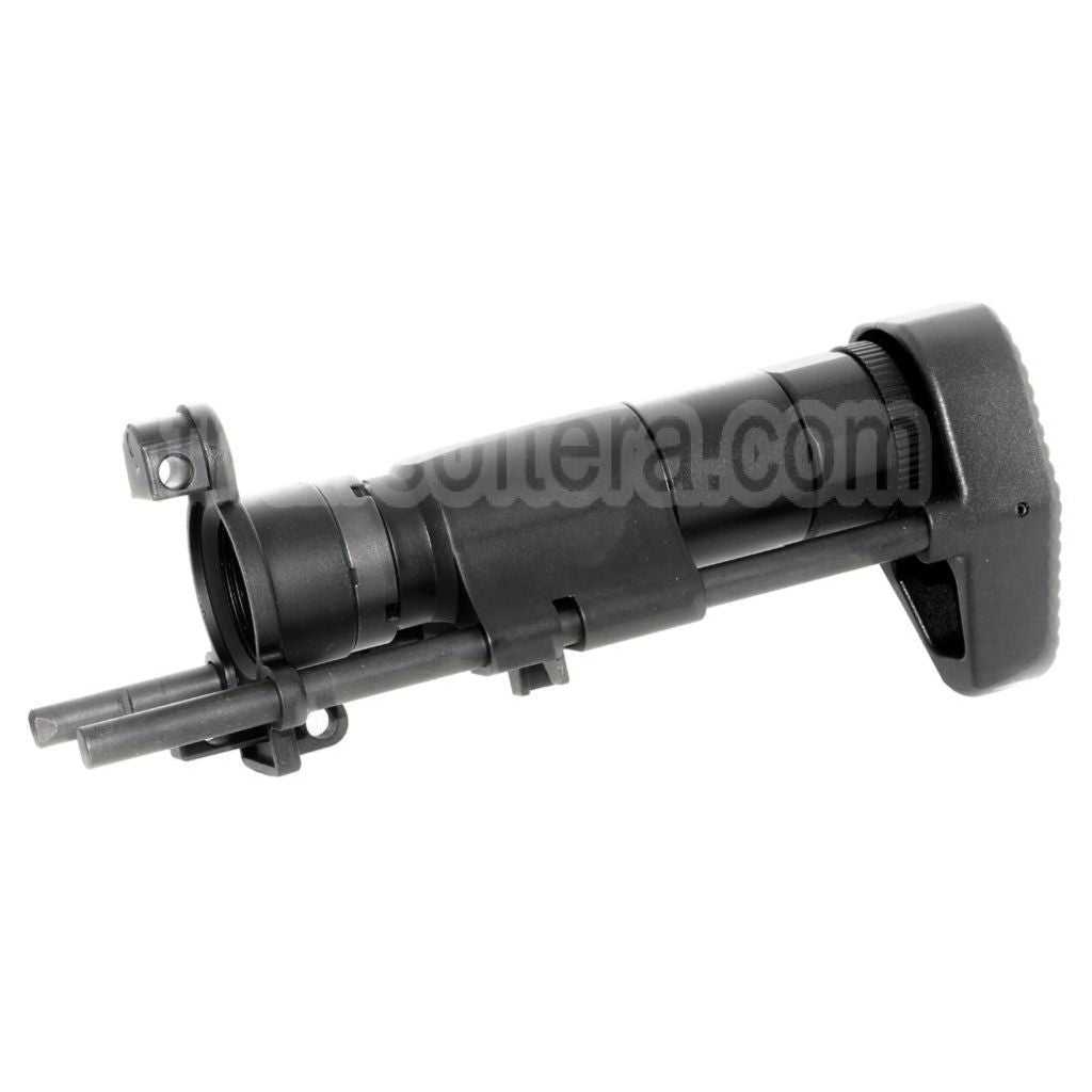 AirsoftEra CNC Aluminium Rétractable Crosse avec Adaptateur Convient pour CYMA Tokyo Marui MP5K Série AEG Fusil Noir