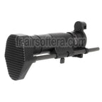 AirsoftEra CNC Aluminium Rétractable Crosse avec Adaptateur Convient pour CYMA Tokyo Marui MP5K Série AEG Fusil Noir