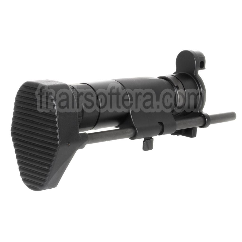 AirsoftEra CNC Aluminium Rétractable Crosse avec Adaptateur Convient pour CYMA Tokyo Marui MP5K Série AEG Fusil Noir
