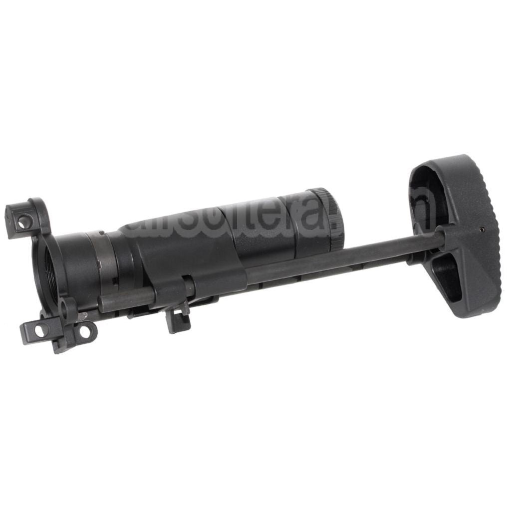 AirsoftEra CNC Aluminium Rétractable Crosse avec Adaptateur Convient pour CYMA Tokyo Marui MP5K Série AEG Fusil Noir