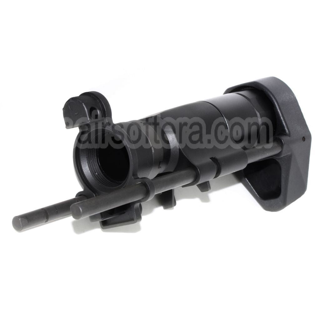 AirsoftEra CNC Aluminium Rétractable Crosse avec Adaptateur Convient pour CYMA Tokyo Marui MP5K Série AEG Fusil Noir