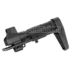 AirsoftEra CNC Aluminium Rétractable Crosse avec Adaptateur Convient pour CYMA Tokyo Marui MP5 Série AEG Fusil Noir