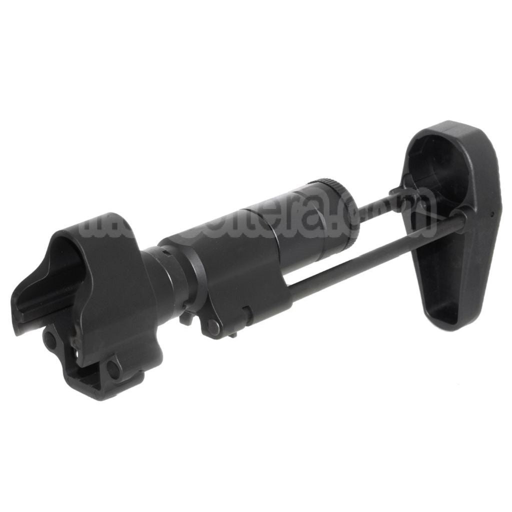 AirsoftEra CNC Aluminium Rétractable Crosse avec Adaptateur Convient pour CYMA Tokyo Marui MP5 Série AEG Fusil Noir