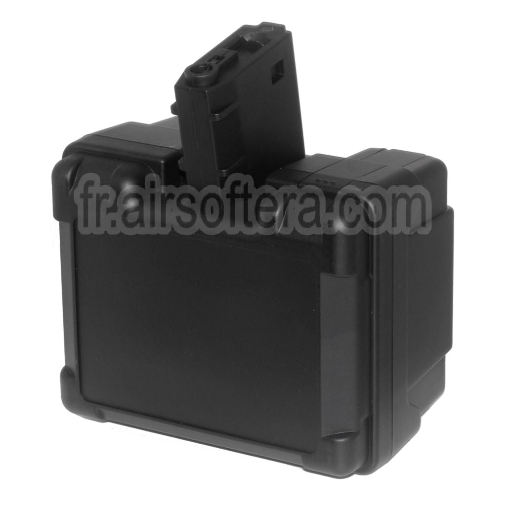 AirsoftEra 2600 Billes Électrique Chargeur Tambour Convient pour M4 M16 Série AEG Fusil Noir