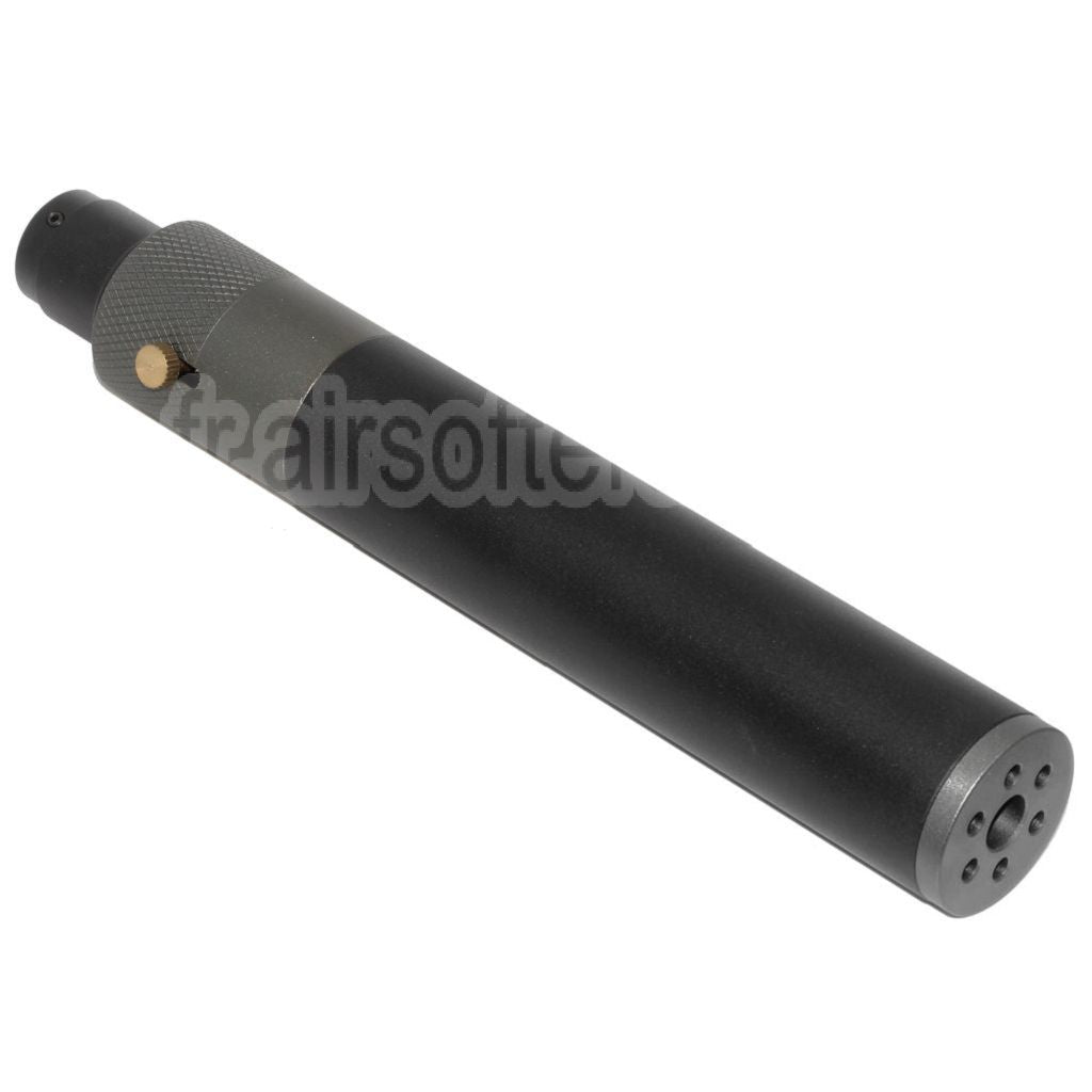 DOUBLE BELL 200mm/230mm x 35mm MPX-M-QD Silencieux avec Frein de Bouche Convient pour -14mm CCW sens antihoraire Canon Fusil Airsoft Noir/Gris