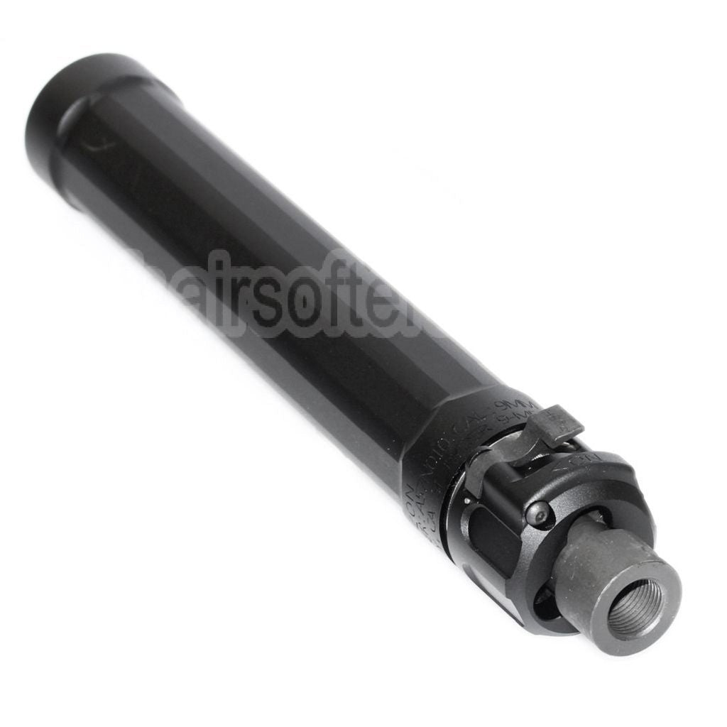 5KU 187mm Ryder 9 MP5 Silencieux avec +12mm CW sens horaire fileté Frein de Bouche Convient pour WE (WE-TECH) MP5 Série AEG SMG Fusil Airsoft