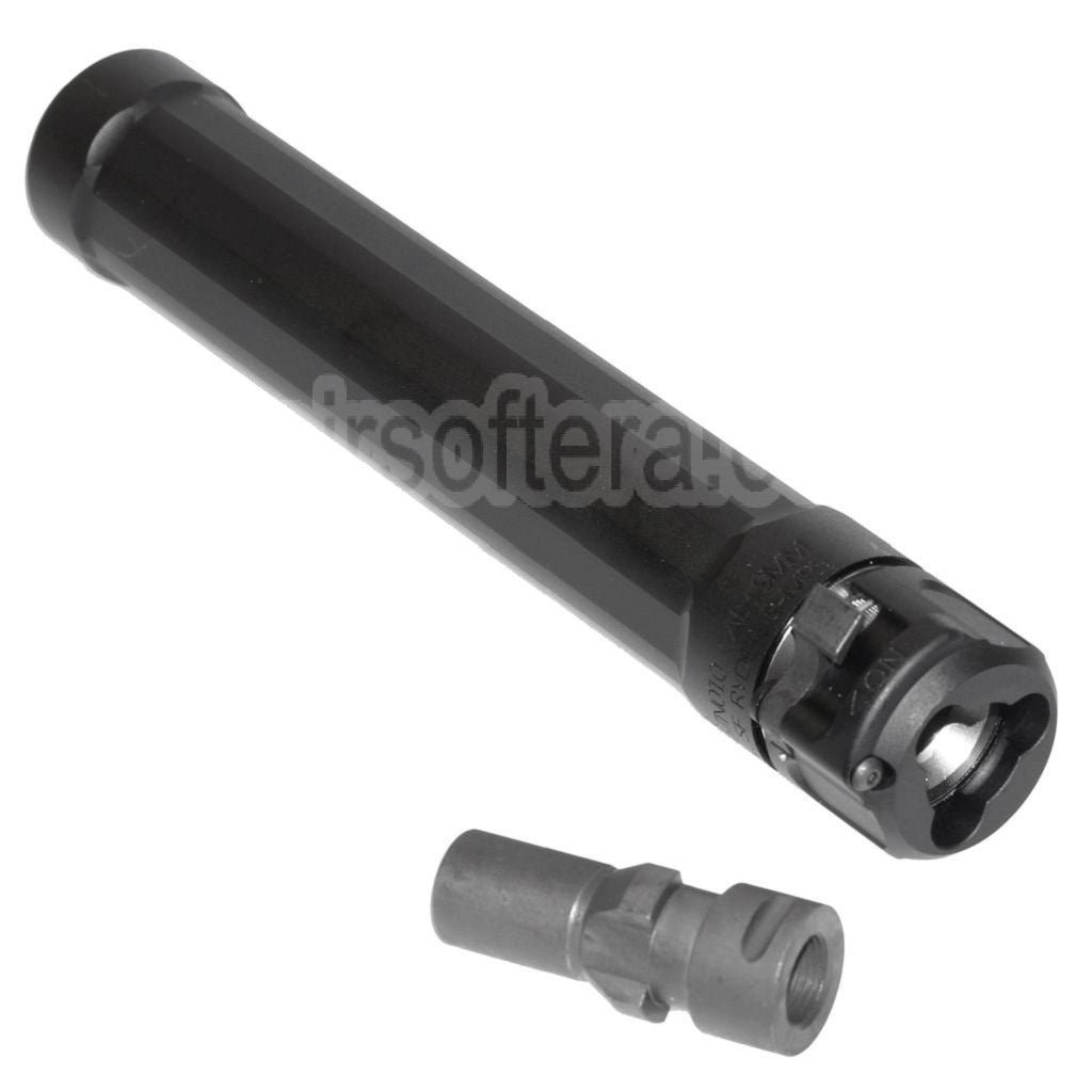 5KU 187mm Ryder 9 MP5 Silencieux avec +12mm CW sens horaire fileté Frein de Bouche Convient pour WE (WE-TECH) MP5 Série AEG SMG Fusil Airsoft