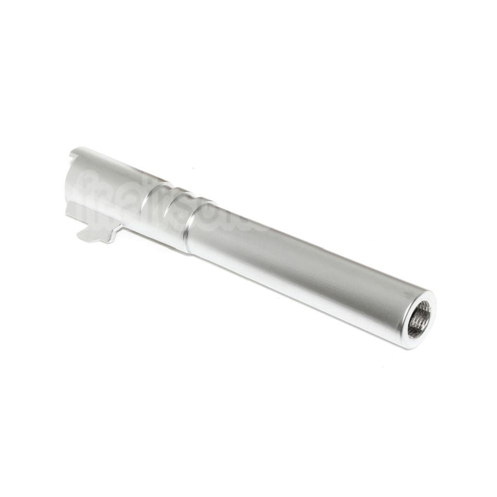 E&C 5 Pouces 123/127mm Acier Canon Extérieur +12mm CW sens horaire Convient pour E&C Tokyo Marui Hi-Capa 5.1 Série GBB Pistolet Airsoft Argent