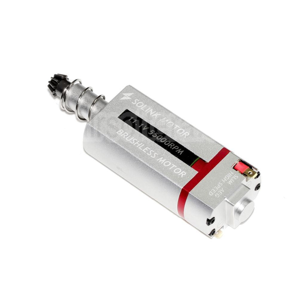 SOLINK Ultra-Mince Sans Balai Super Grande Vitesse Moteur (Long Axe) 11.1V 55000RPM Convient pour M4 M16 MP5 G3 P90 Série V2 Vitesse Boîte AEG Fusil Airsoft