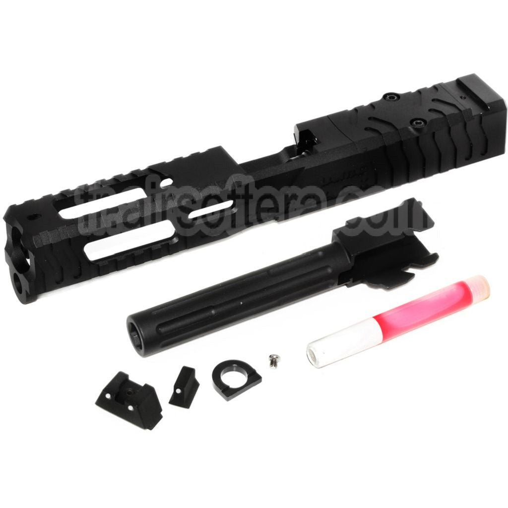 5KU CNC Aluminium 9INE RMR Ready Canon Glissière Set Convient pour WE Tokyo Marui G17 Gen3 Série GBB Pistolet Airsoft Noir