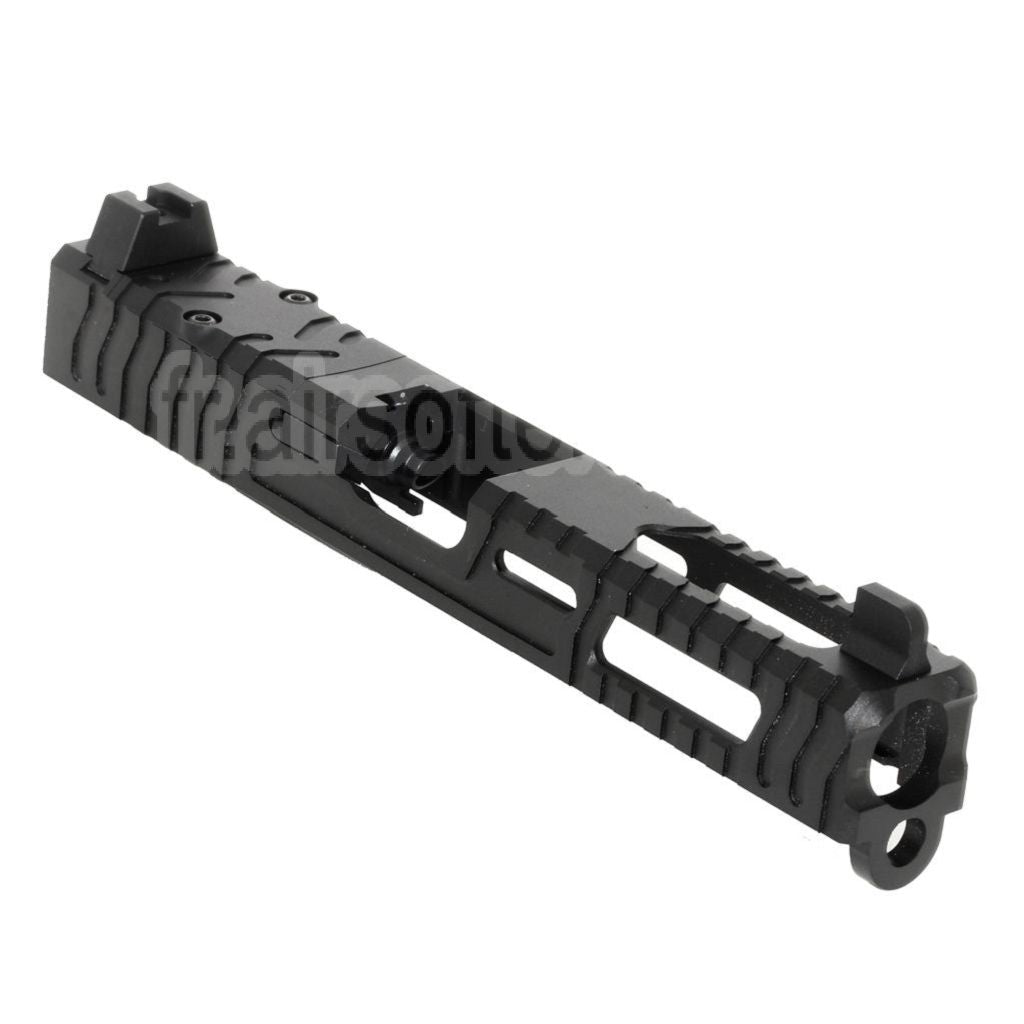 5KU CNC Aluminium 9INE RMR Ready Canon Glissière Set Convient pour WE Tokyo Marui G17 Gen3 Série GBB Pistolet Airsoft Noir